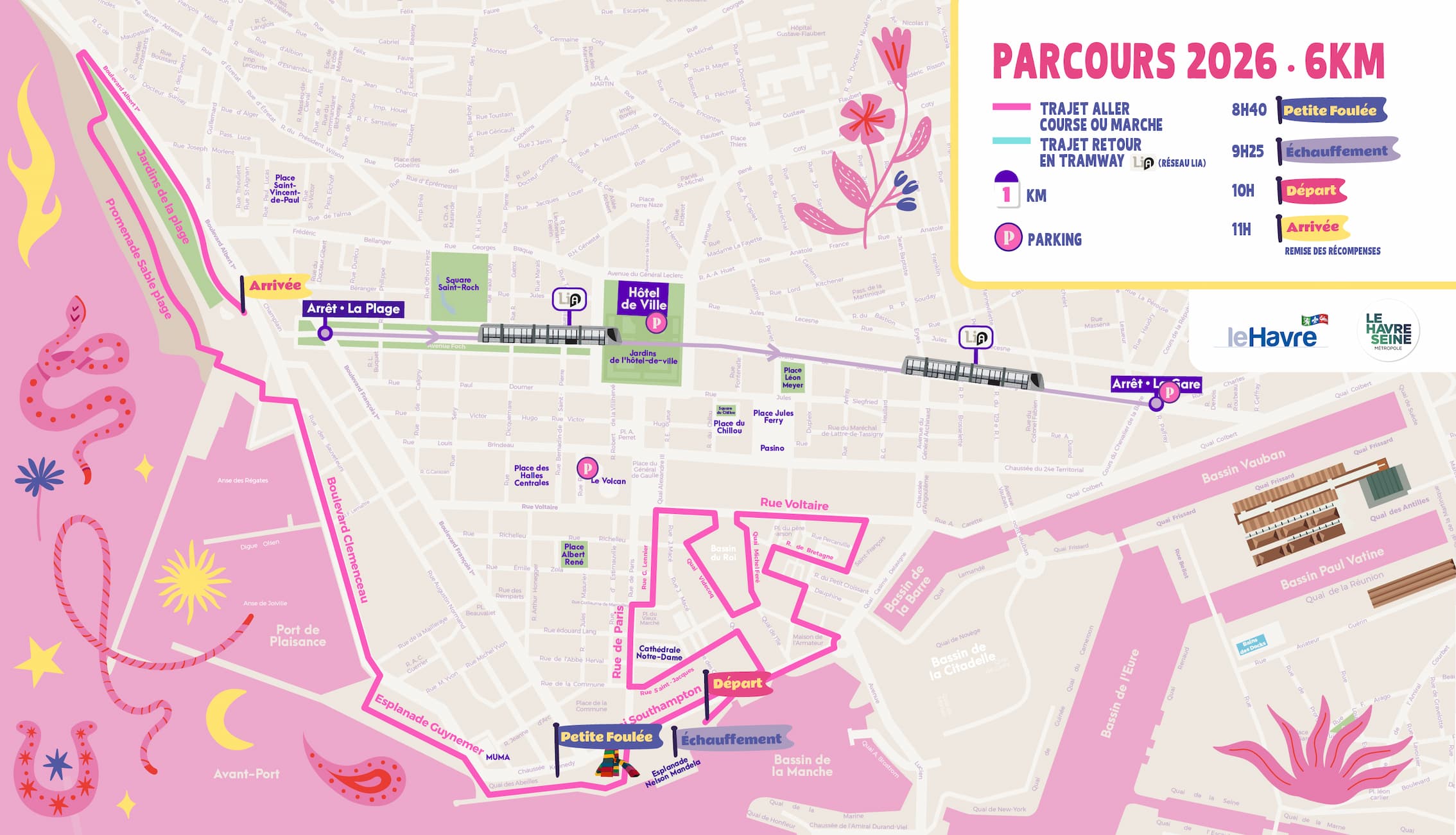 Parcours de la course marche Amazone 2026